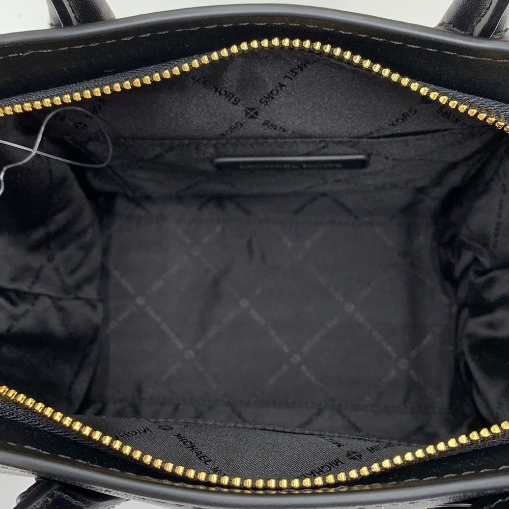 Michael Kors Avril Small Leather Top-Zip Satchel Black color - Picture 11 of 16